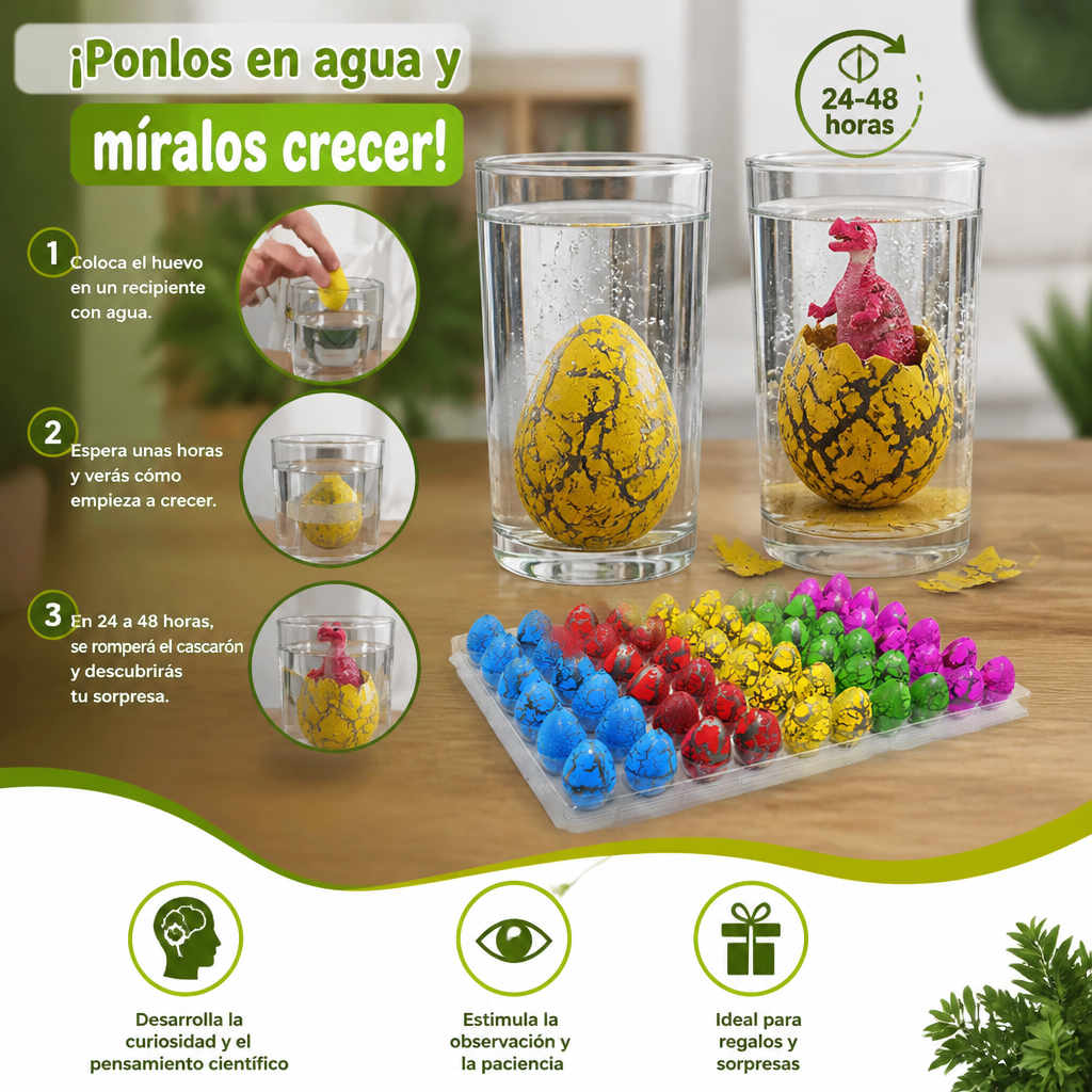 Set De Huevos De Dinosaurio Que Eclosionan – Huevos De Dinosaurio Que Crecen En Agua Con Sorpresa
