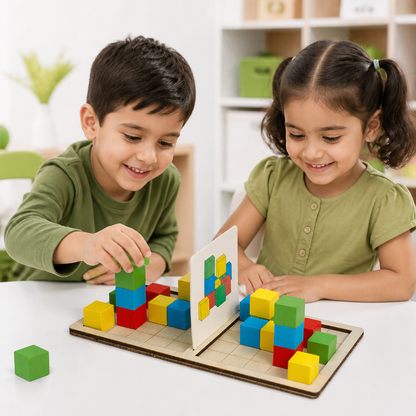 Rompecabezas 3D con bloques para combinar colores