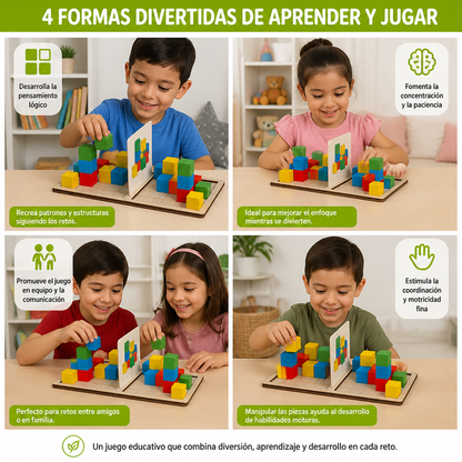 Rompecabezas 3D con bloques para combinar colores