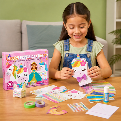 Caja de manualidades de papel para niños – 20 proyectos DIY sencillos con pegamento, cinta adhesiva y sobres para niños de 3 a 10 años
