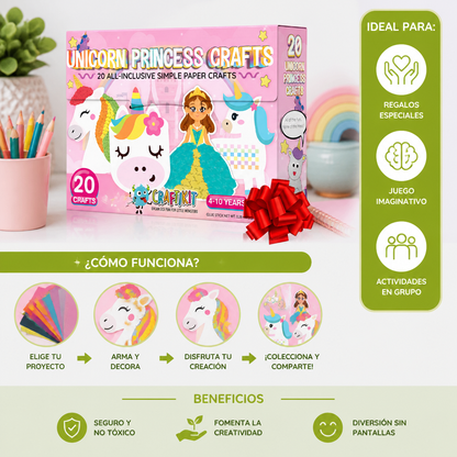 Caja de manualidades de papel para niños – 20 proyectos DIY sencillos con pegamento, cinta adhesiva y sobres para niños de 3 a 10 años