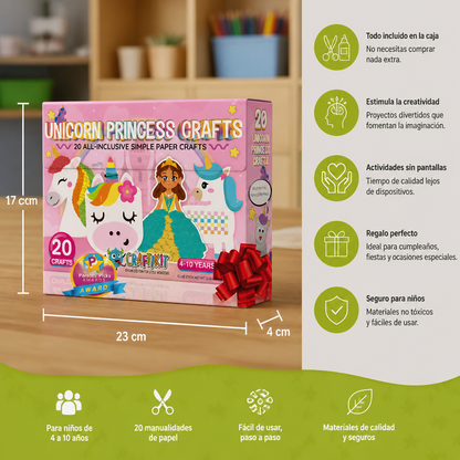 Caja de manualidades de papel para niños – 20 proyectos DIY sencillos con pegamento, cinta adhesiva y sobres para niños de 3 a 10 años