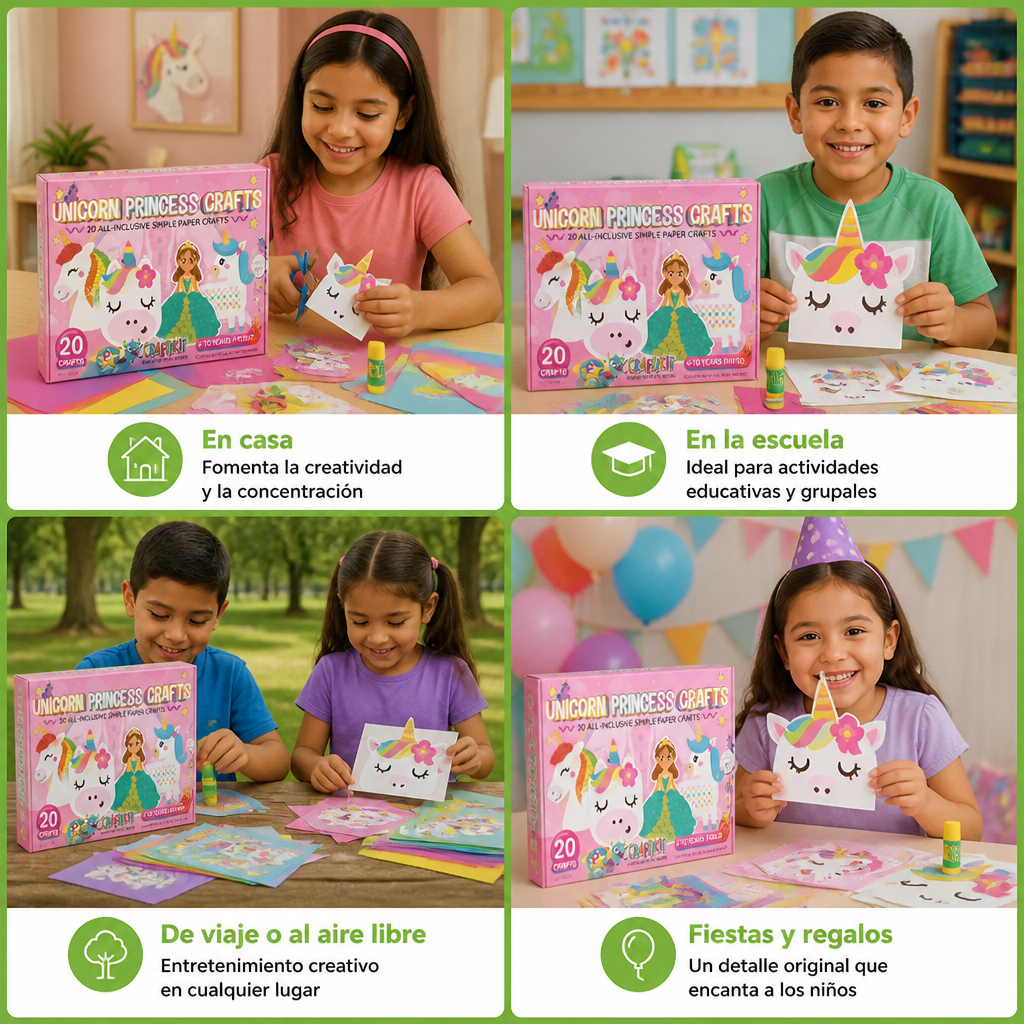 Caja de manualidades de papel para niños – 20 proyectos DIY sencillos con pegamento, cinta adhesiva y sobres para niños de 3 a 10 años