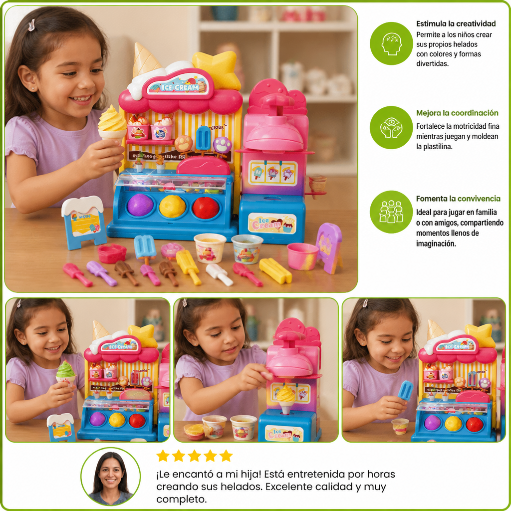 Set de juego DIY para crear helados con plastilina moldeable