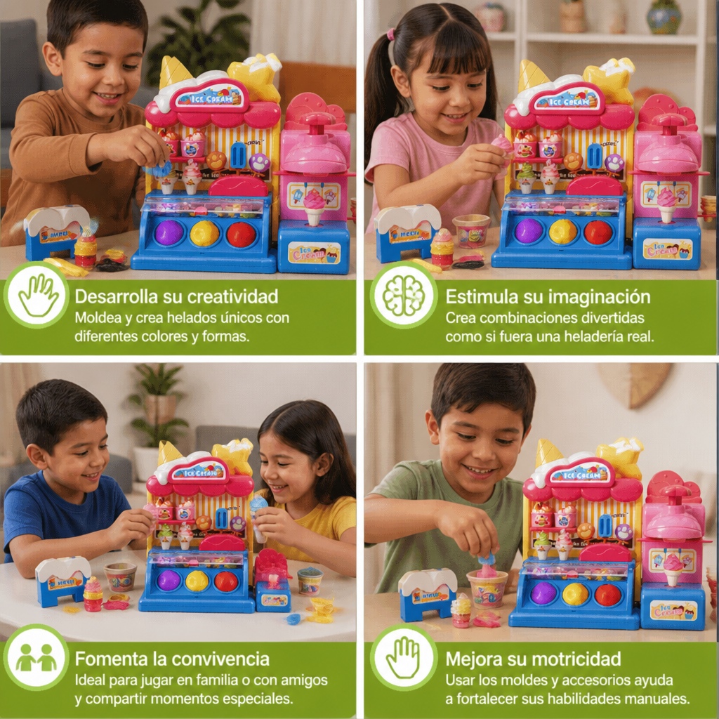 Set de juego DIY para crear helados con plastilina moldeable