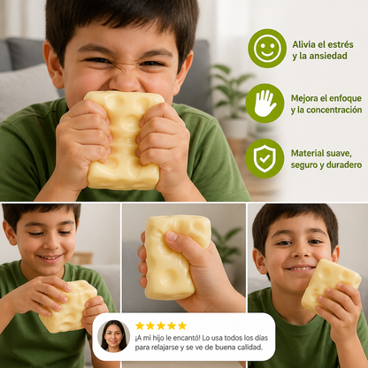 Pelota antiestrés de queso suave – Juguete Fidget ASMR suave y moldeable para aliviar el estrés y la ansiedad