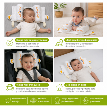 Almohada ajustable para bebé con relleno de mijo