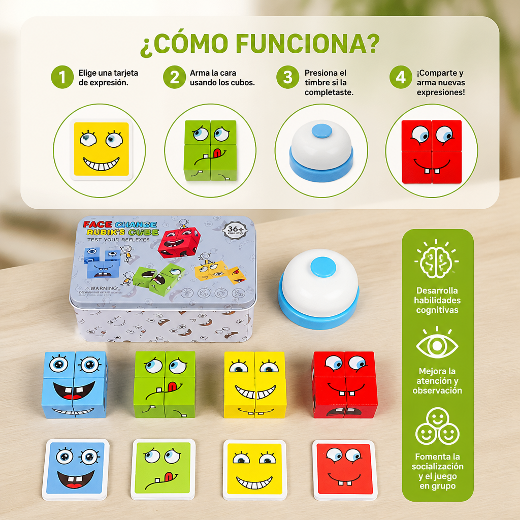 Cubo de rompecabezas de caras – Juego de puzzle de rostros
