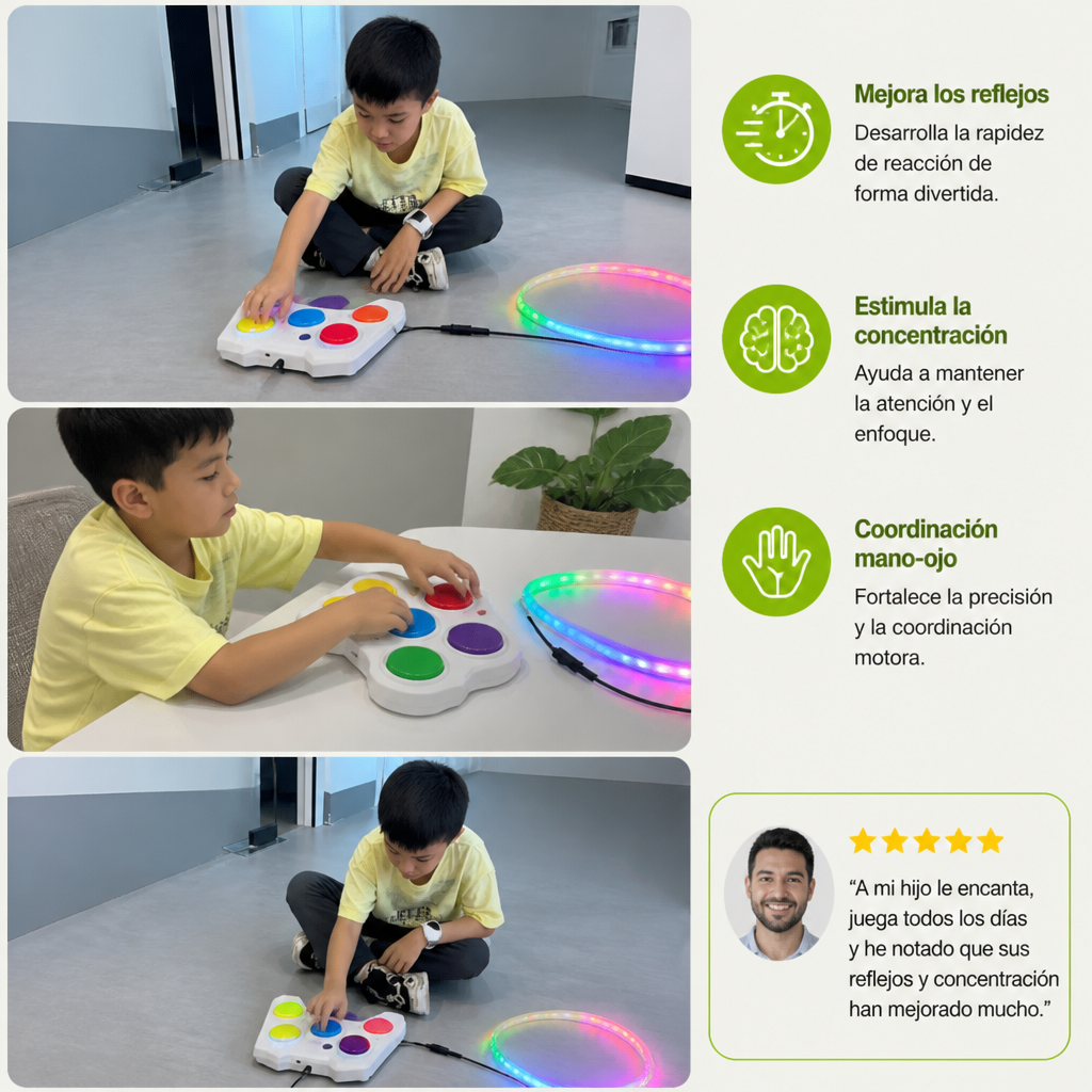 “Light Defense Challenge” – Juego interactivo de reflejos con luces LED