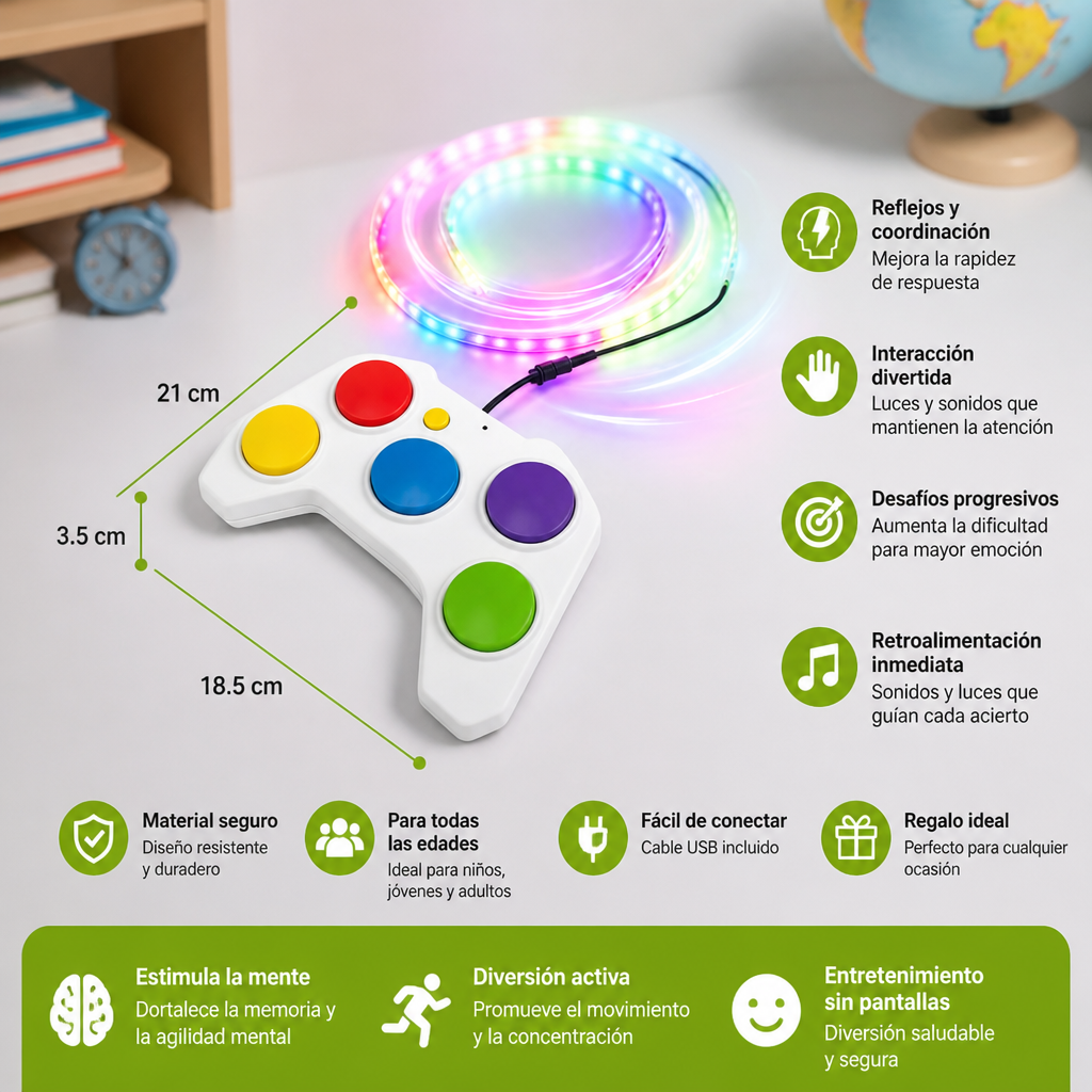 “Light Defense Challenge” – Juego interactivo de reflejos con luces LED