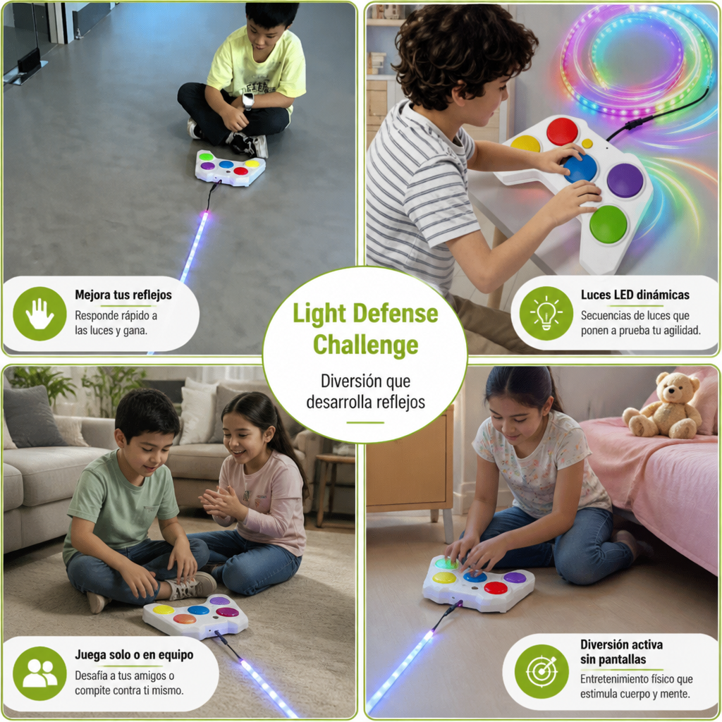 “Light Defense Challenge” – Juego interactivo de reflejos con luces LED