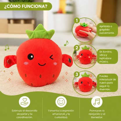 Juguete de peluche interactivo de frutas para niños – Juguete sensorial de ritmo y música