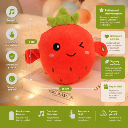Juguete de peluche interactivo de frutas para niños – Juguete sensorial de ritmo y música