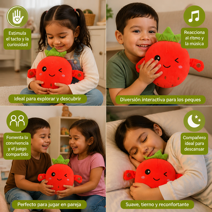 Juguete de peluche interactivo de frutas para niños – Juguete sensorial de ritmo y música