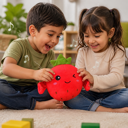 Juguete de peluche interactivo de frutas para niños – Juguete sensorial de ritmo y música