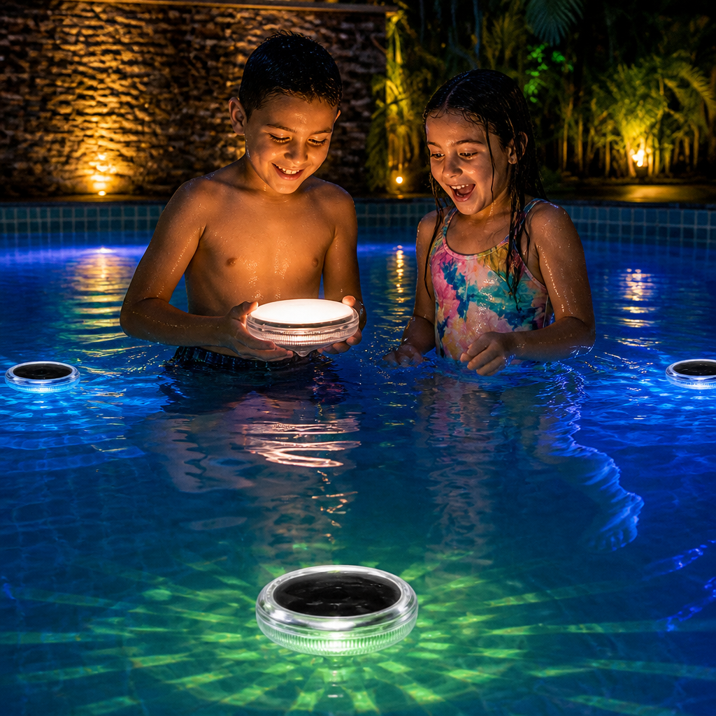 Luz LED solar flotante con control remoto
