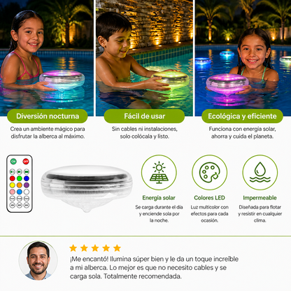 Luz LED solar flotante con control remoto