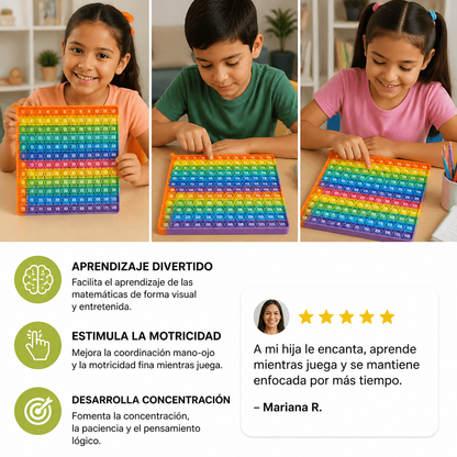 Rainbow Pop Math – Juguete Educativo De Multiplicación Con Efecto Fidget
