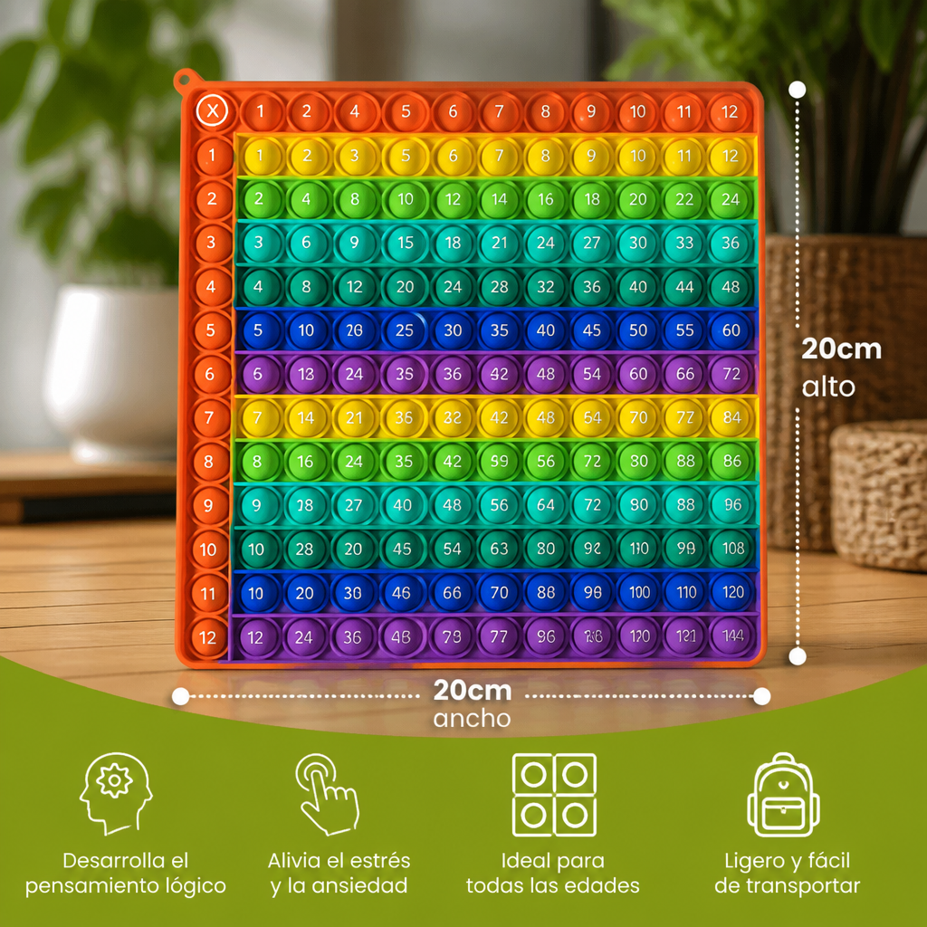 Rainbow Pop Math – Juguete Educativo De Multiplicación Con Efecto Fidget