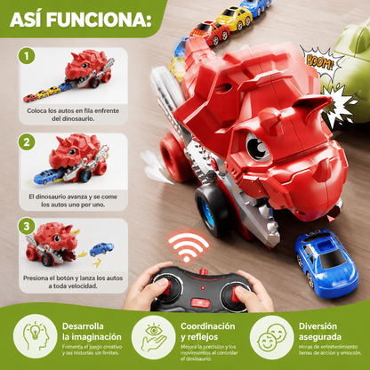 Camión Come Autos de Dinosaurio Teledirigido