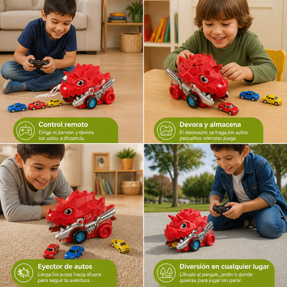 Camión Come Autos de Dinosaurio Teledirigido