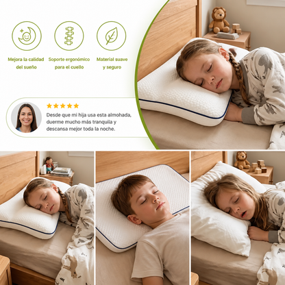 Almohada Ergonómica Infantil De Espuma Viscoelástica Con Soporte Para El Cuello