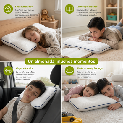 Almohada Ergonómica Infantil De Espuma Viscoelástica Con Soporte Para El Cuello