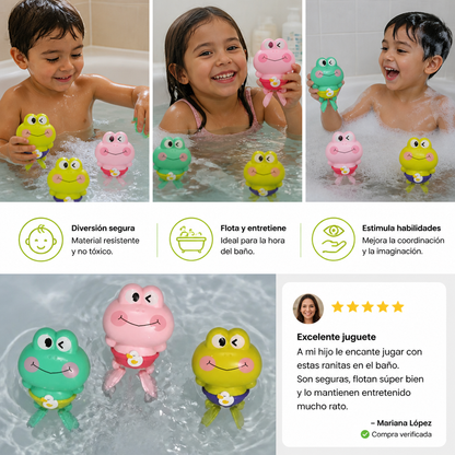 Rana De Baño Flotante Adorable De Cuerda Para Niños