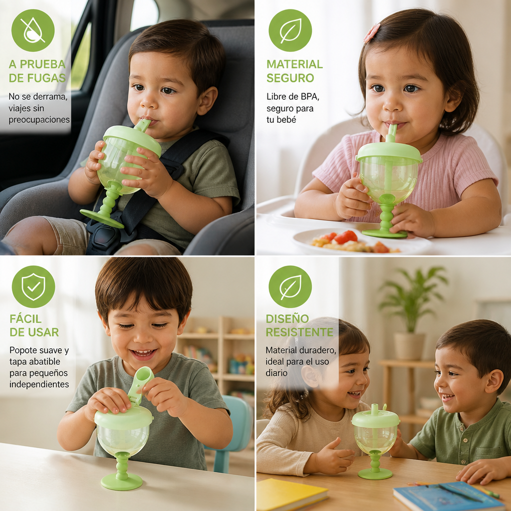 Vaso De Entrenamiento Para Bebés A Prueba De Fugas Con Popote