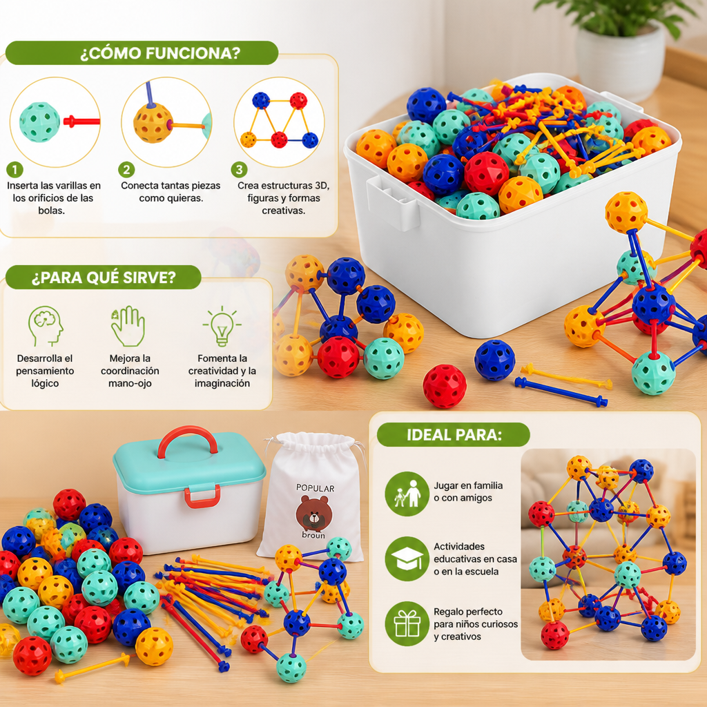 Kit De Construcción STEM 3D – Juguete Educativo Creativo