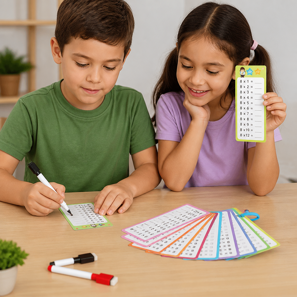 Tarjetas De Aprendizaje De Matemáticas Reutilizables Para Niños