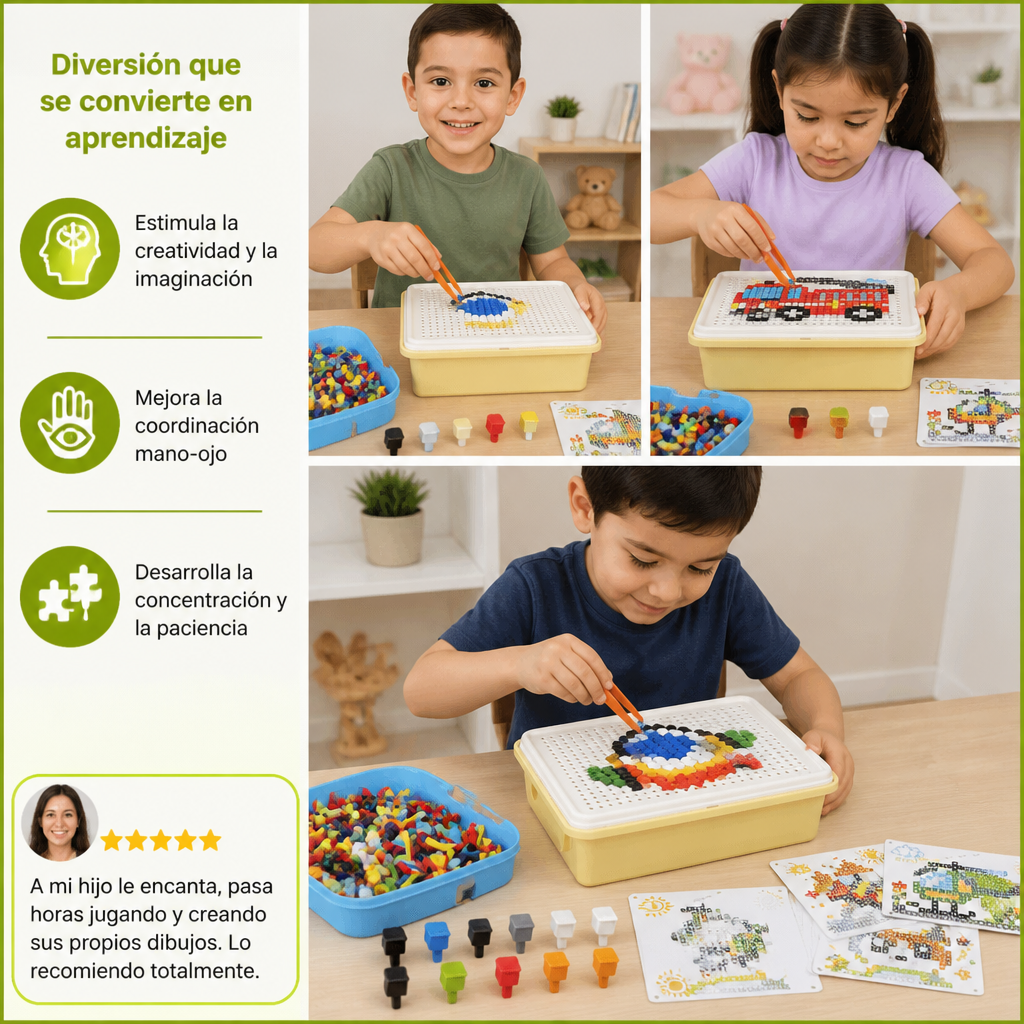 Juego Educativo Montessori Con Mosaico De Piezas Para Insertar