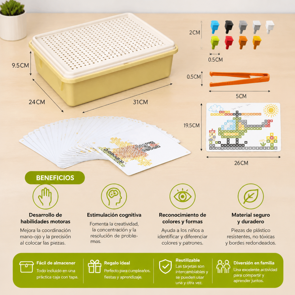 Juego Educativo Montessori Con Mosaico De Piezas Para Insertar