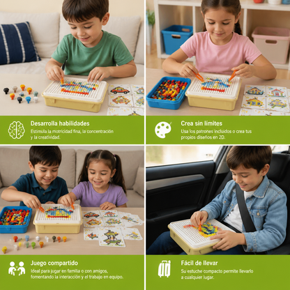 Juego Educativo Montessori Con Mosaico De Piezas Para Insertar