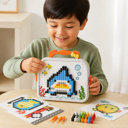 Set De Rompecabezas De Mosaico Montessori Para Niños Con Hongos Y Clavijas De Inserción