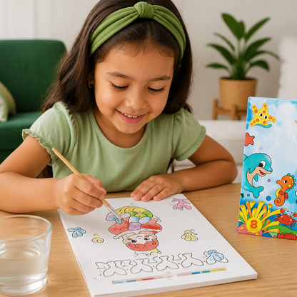 Libro De Pintura De Acuarela Con Pincel – Diversión Para Pintar Sin Ensuciar, Solo Con Agua