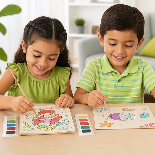 Libro De Pintura De Acuarela Con Pincel – Diversión Para Pintar Sin Ensuciar, Solo Con Agua