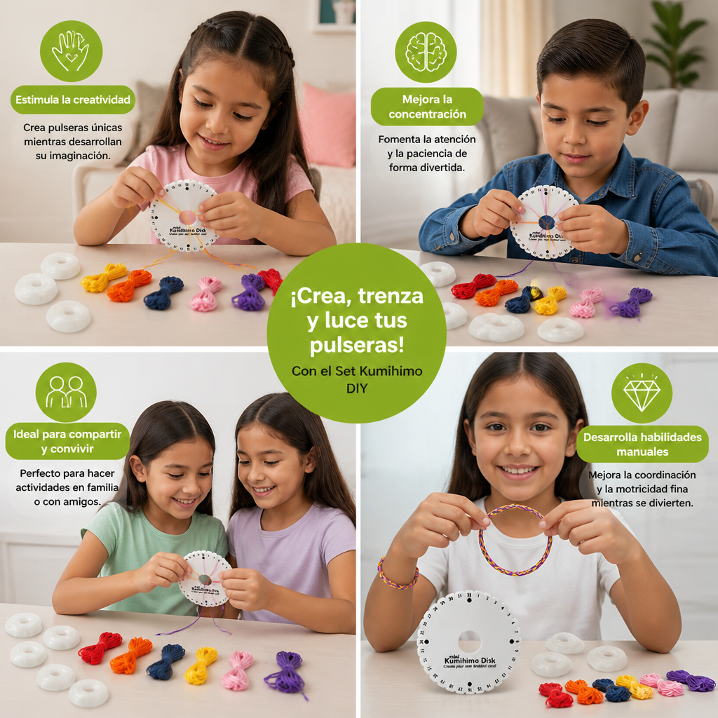 Set De Manualidades DIY De Pulseras Kumihimo Para Niños