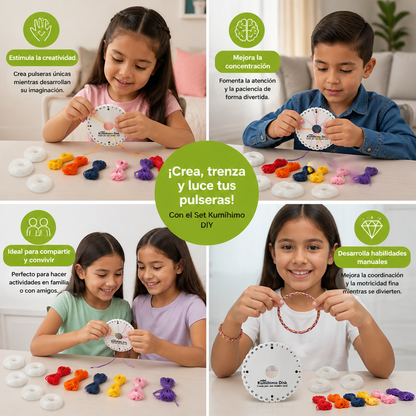 Set De Manualidades DIY De Pulseras Kumihimo Para Niños