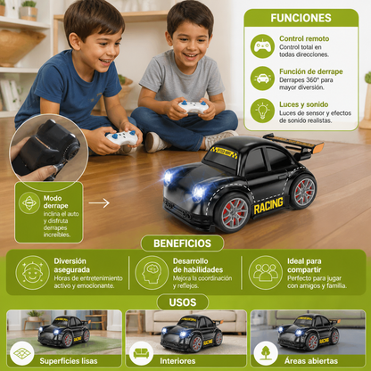 Auto De Carreras RC Con Función De Derrape Para Niños – Control Remoto Con Luces De Sensor Y Sonido