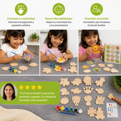 Set De Manualidades DIY De Madera Para Pintar Y Jugar Para Niños