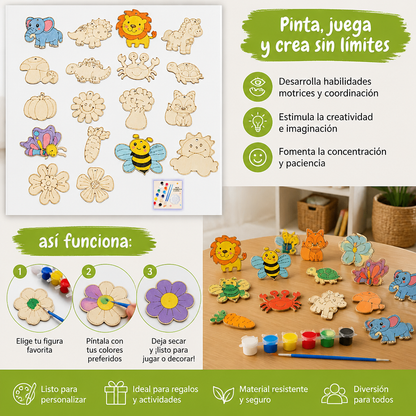 Set De Manualidades DIY De Madera Para Pintar Y Jugar Para Niños