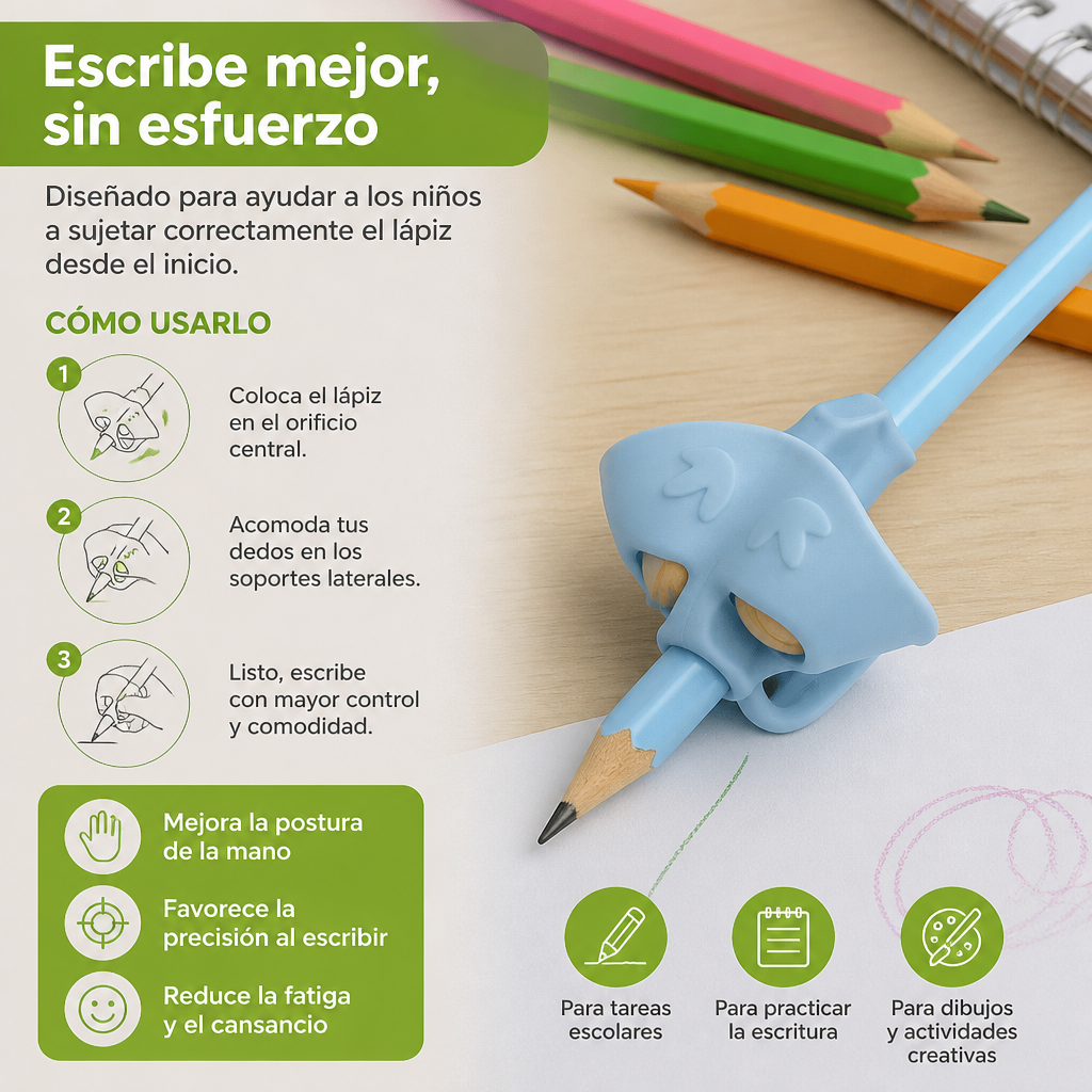 Guías Ergonómicas De Silicona Para Lápices