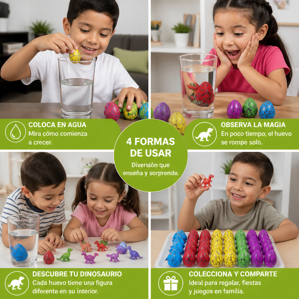 Set De Huevos De Dinosaurio Que Eclosionan – Huevos De Dinosaurio Que Crecen En Agua Con Sorpresa