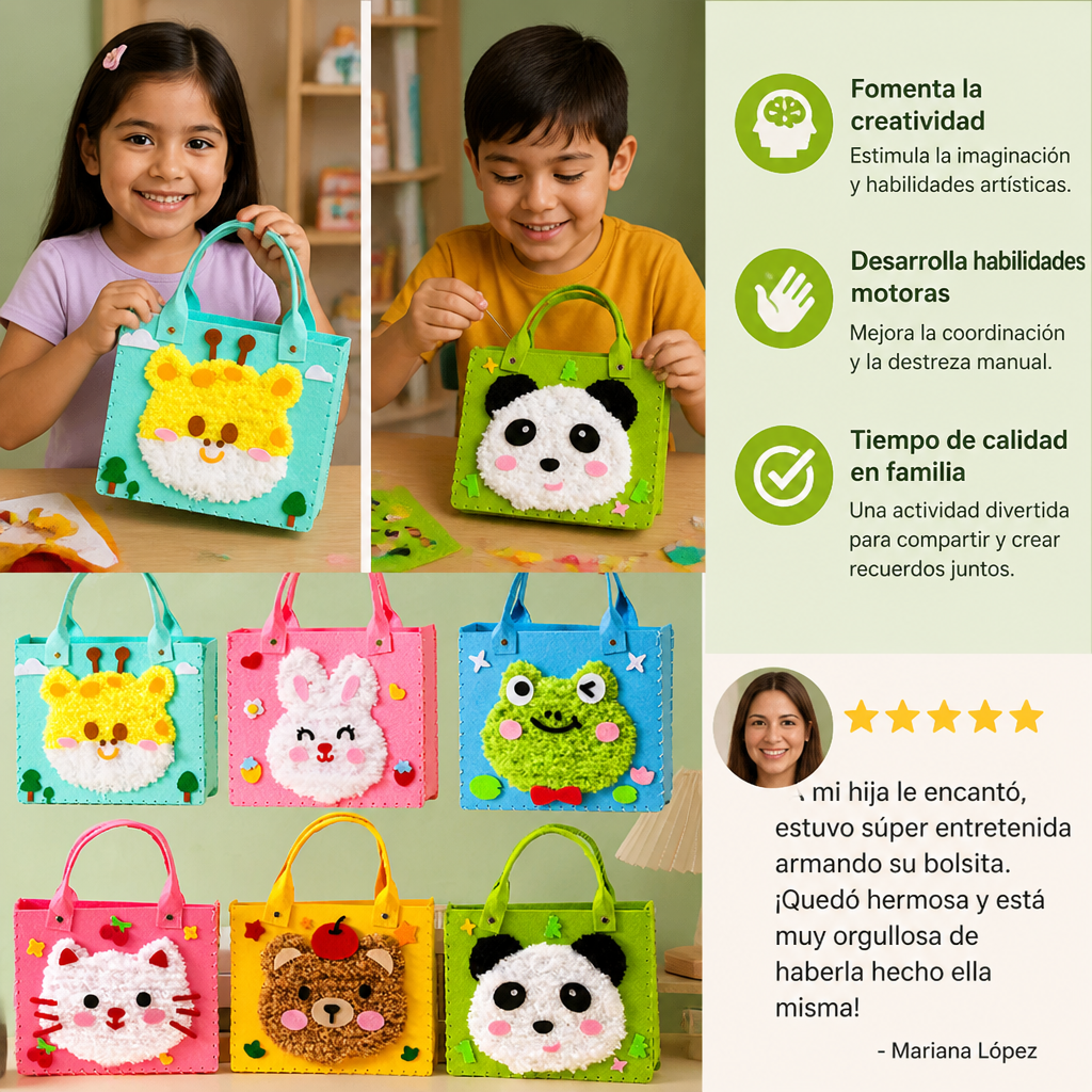 Set De Manualidades DIY De Bolsos De Peluche Para Niños
