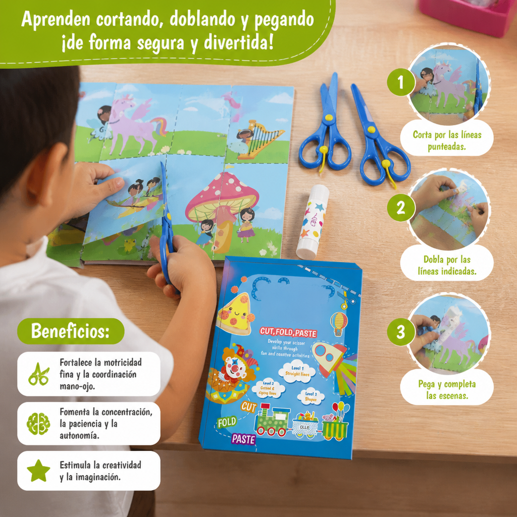 Libro De Práctica Con Tijeras Para Niños – Entrenamiento Seguro De Corte Con Tijeras Infantiles