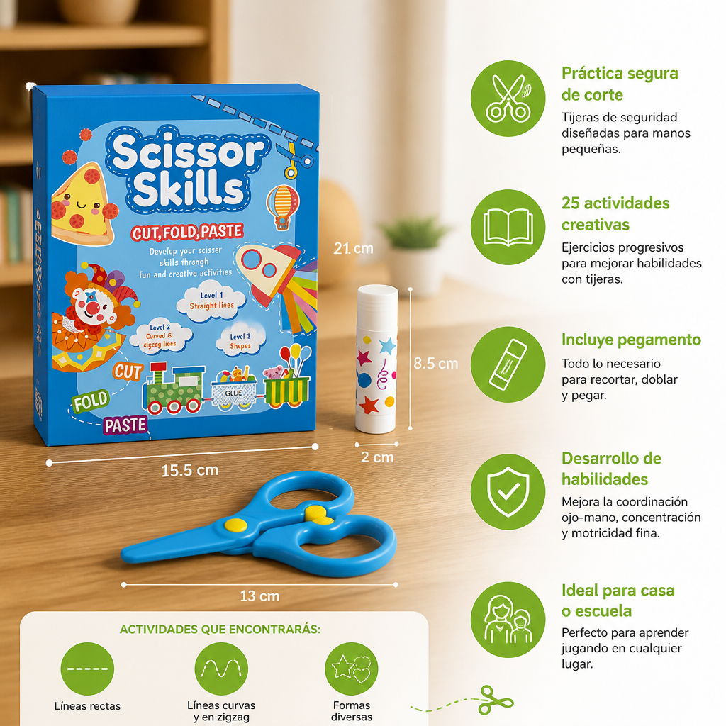 Libro De Práctica Con Tijeras Para Niños – Entrenamiento Seguro De Corte Con Tijeras Infantiles