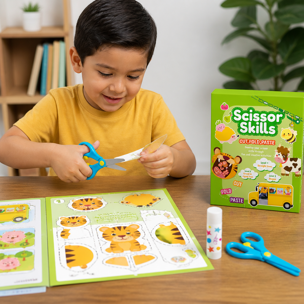 Libro De Práctica Con Tijeras Para Niños – Entrenamiento Seguro De Corte Con Tijeras Infantiles