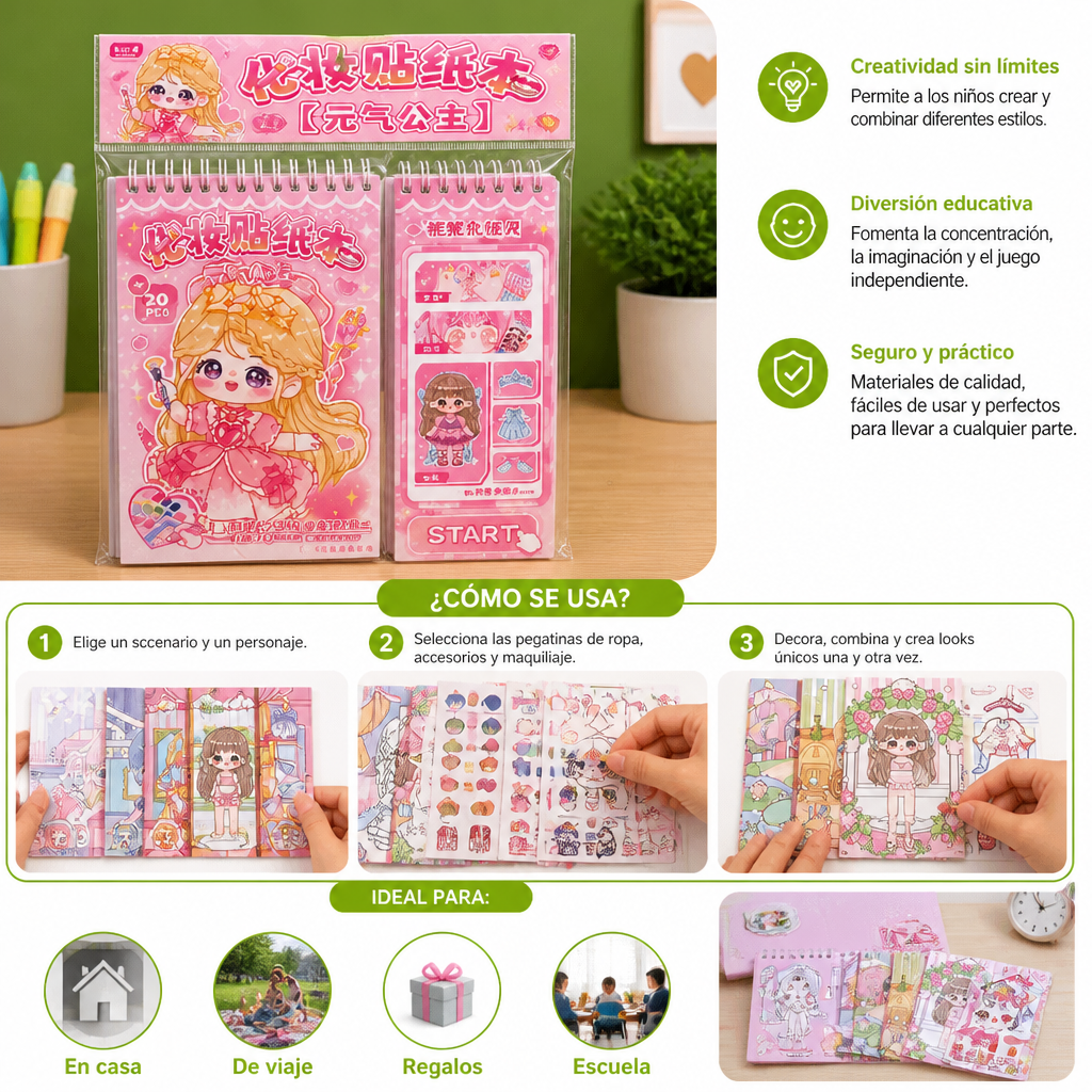Libro De Pegatinas De Vestir Princesas – Diversión Creativa Con Stickers Para Niños