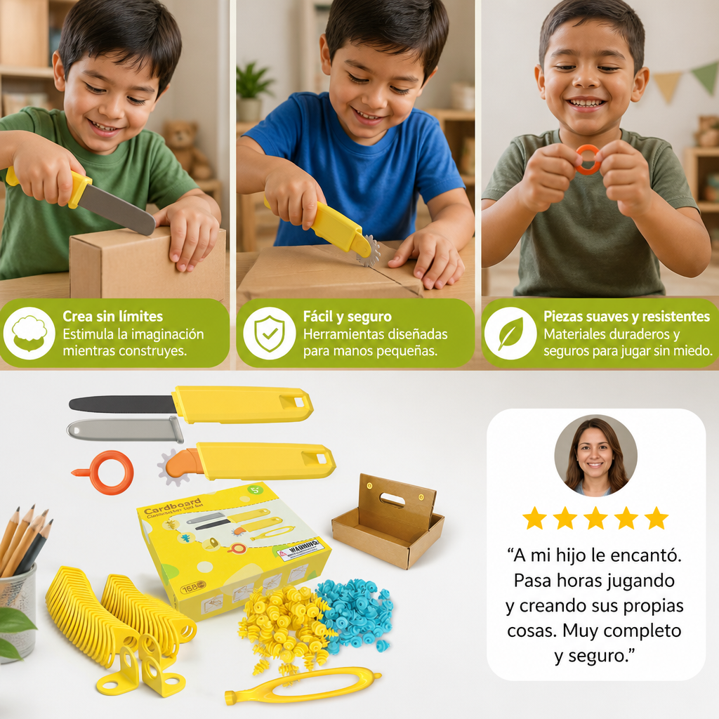 Set De Herramientas De Construcción De Cartón Para Niños